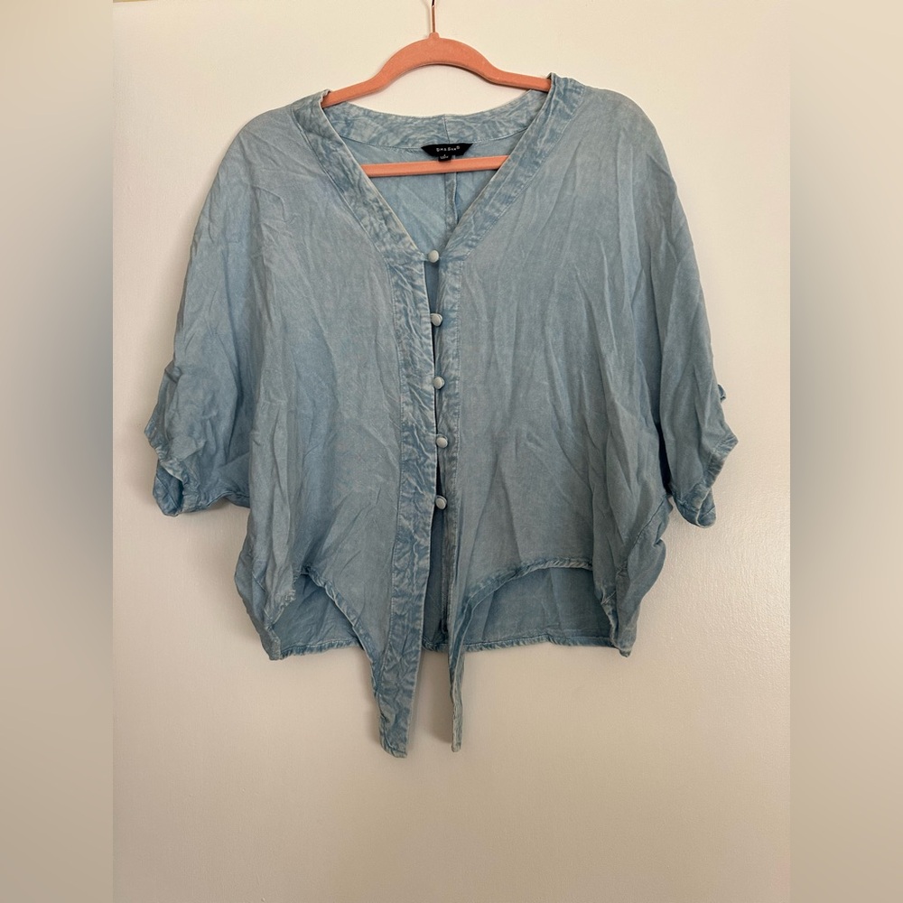 Women's Blue Button-Up Top